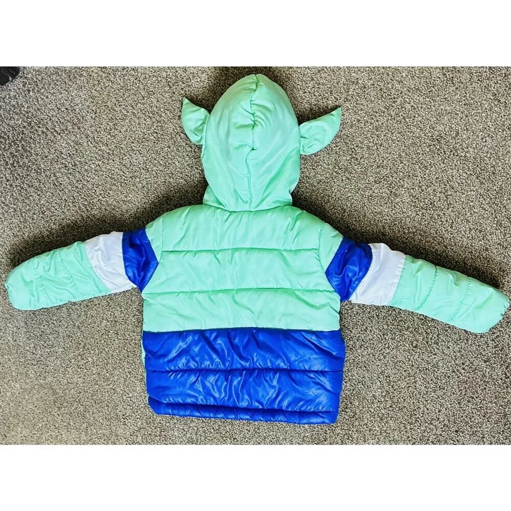 Star Wars Sz 3T The Mandalorian The Child Puffy Toddler Jacket Grn/Blue Puffer